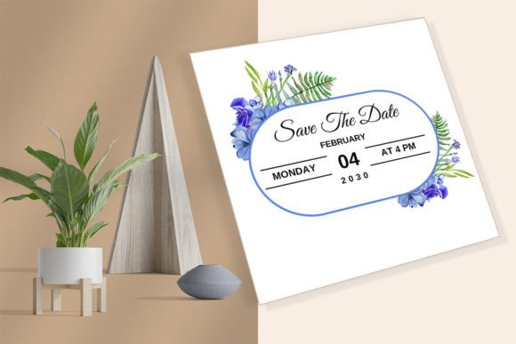 Designing Your Perfect Day with a Blue Floral Wedding Ceremony Card Vector