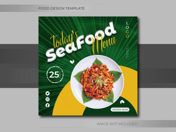 Elevating Culinary Marketing with High-Quality Delicious Seafood Menu Social Media Post Designs