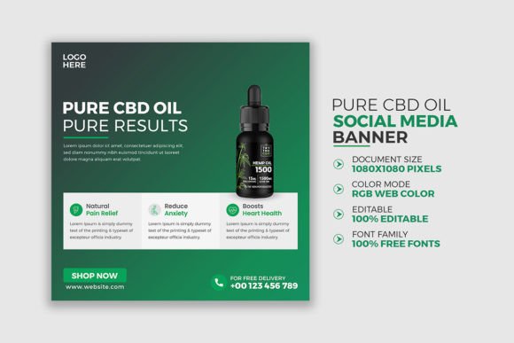Strategic Visual Identity: Leveraging the Pure CBD Oil Social Media Post Template for Market Growth