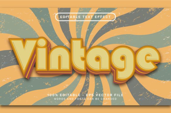 Vintage Retro Color 3D Text for Modern Designs